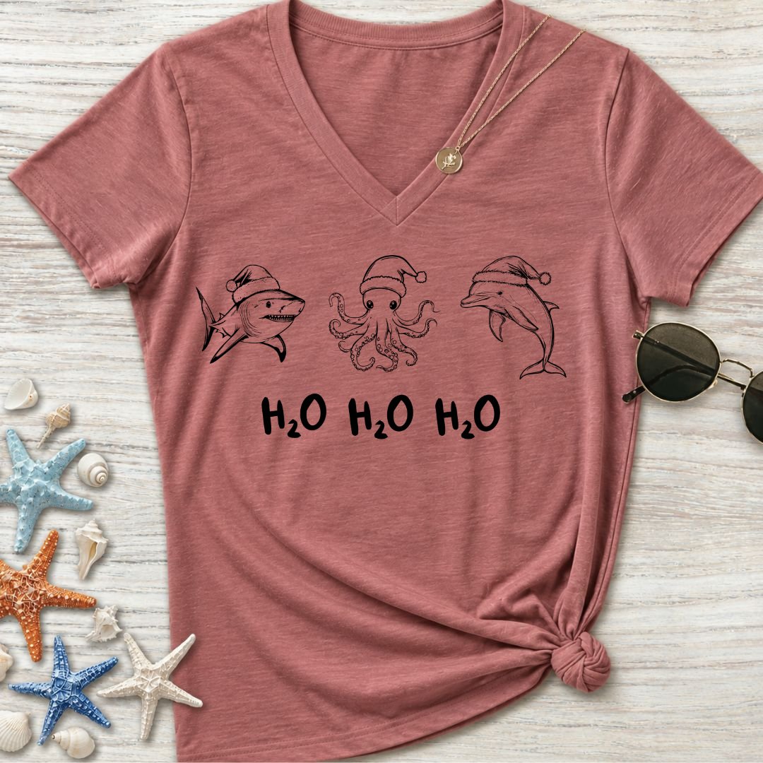 Marine Ho Ho Ho Women's V-Neck T-Shirt