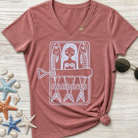 Mermaid Sardines Women's V-Neck T-Shirt