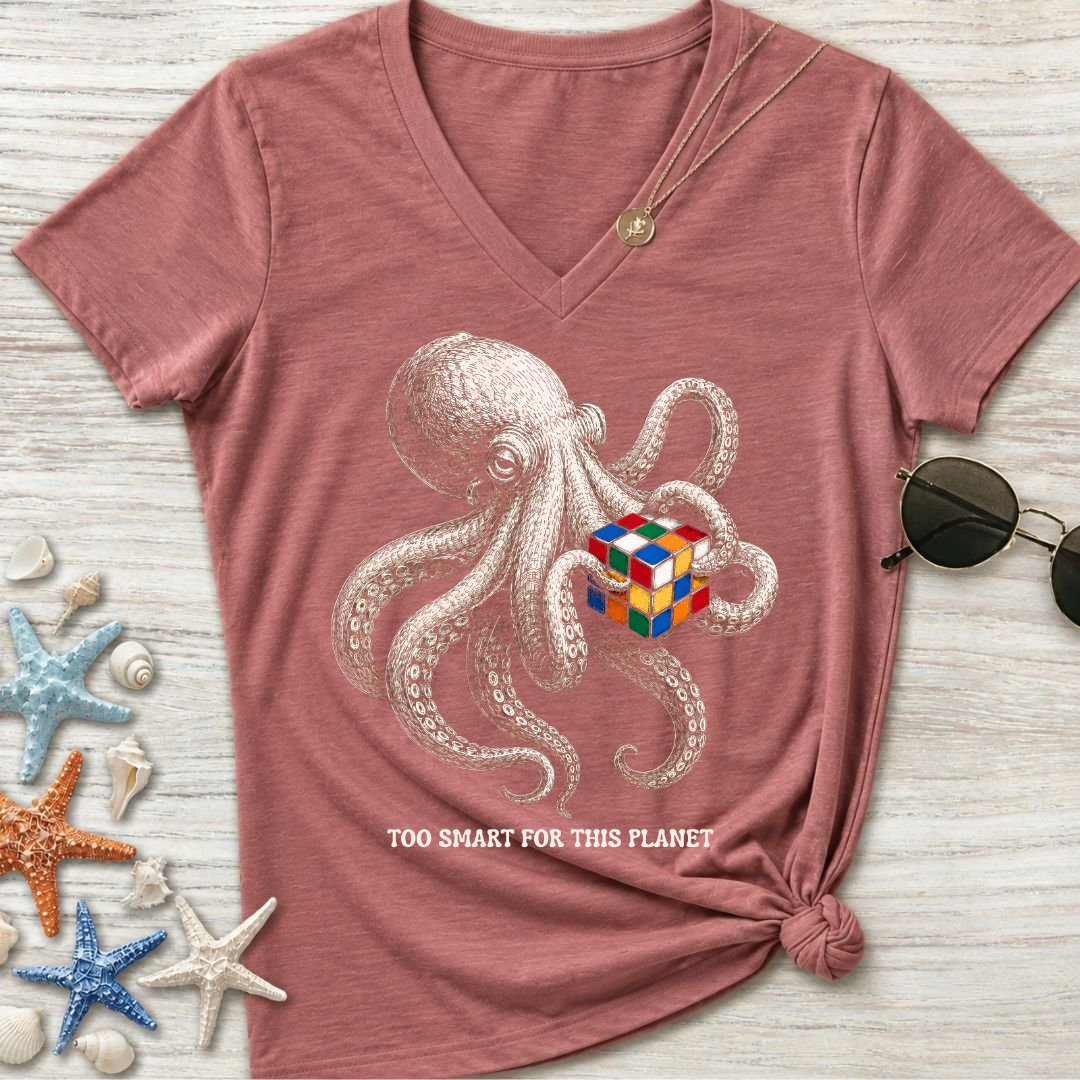 Smart Octopus Women's V-Neck T-Shirt