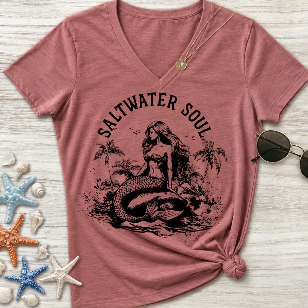 Saltwater Soul Mermaid Women's V-Neck T-Shirt
