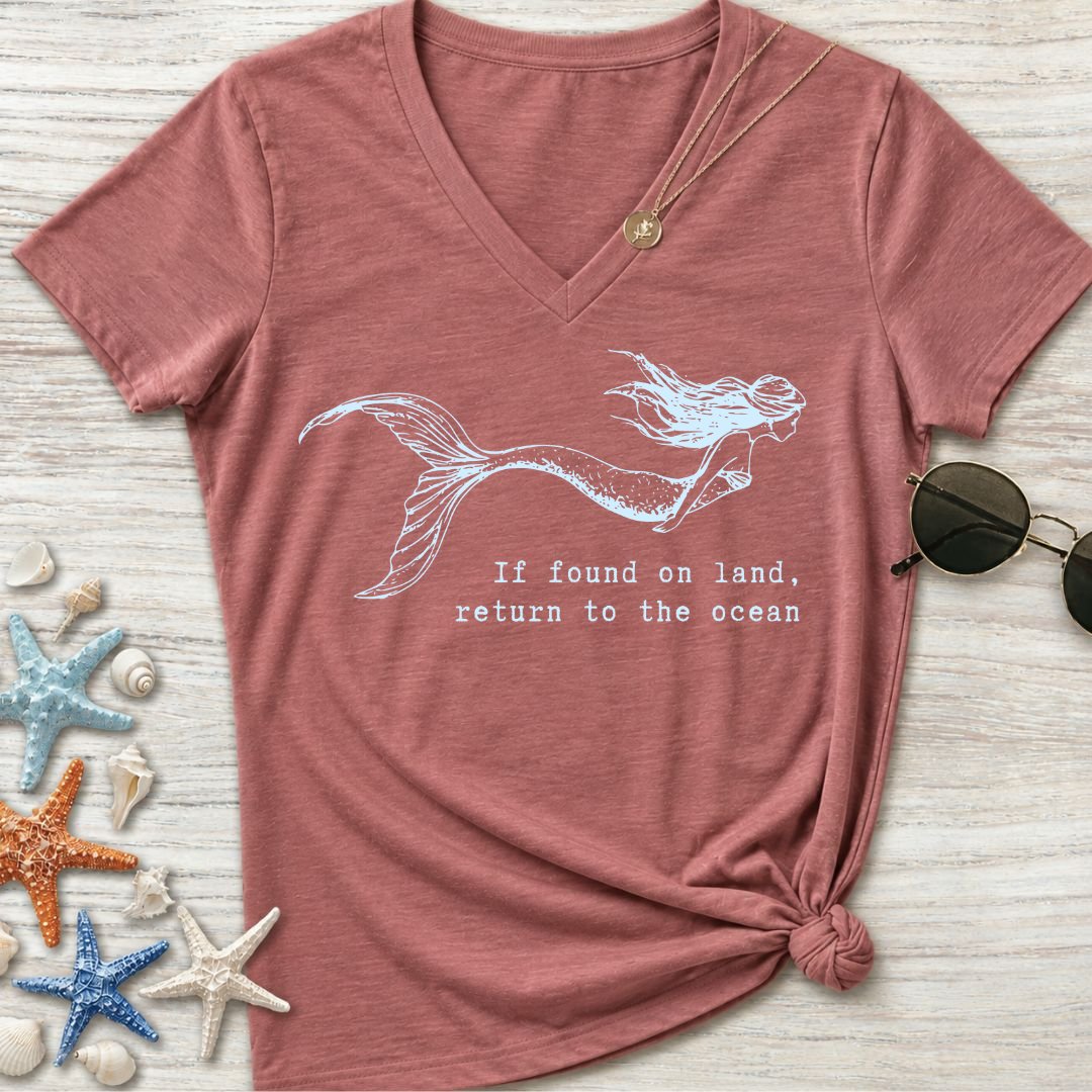 Return To Ocean, Mermaid Women's V-Neck T-Shirt