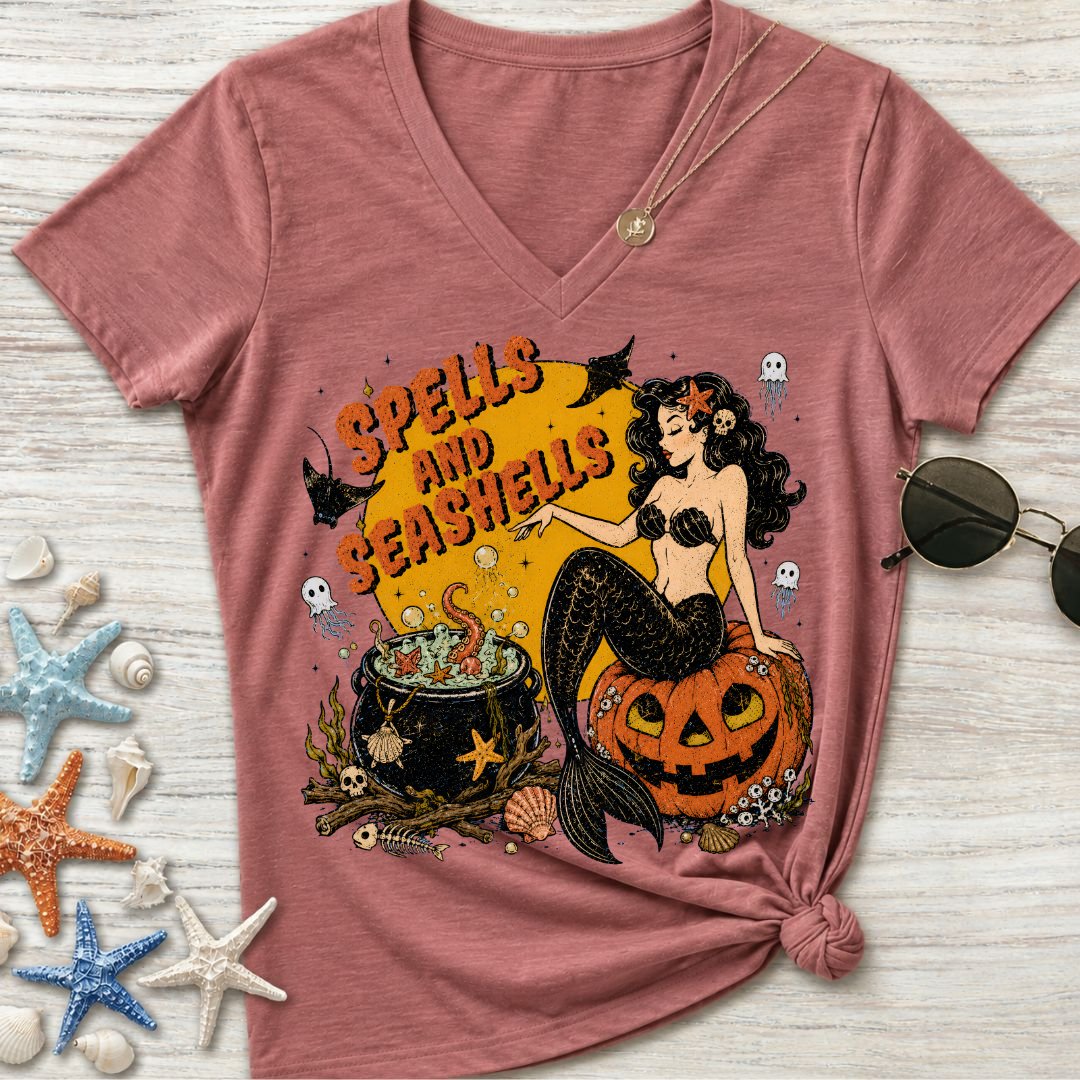 Spells & Seashells Women's V-Neck T-Shirt