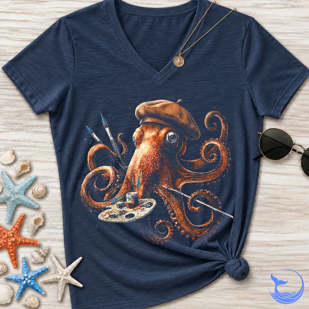 Artist Octopus Women's V-Neck T-Shirt