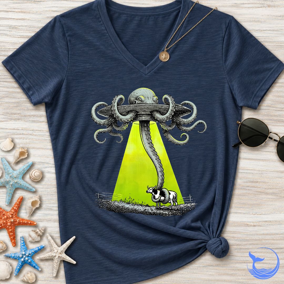 Alien Octopus Women's V-Neck T-Shirt