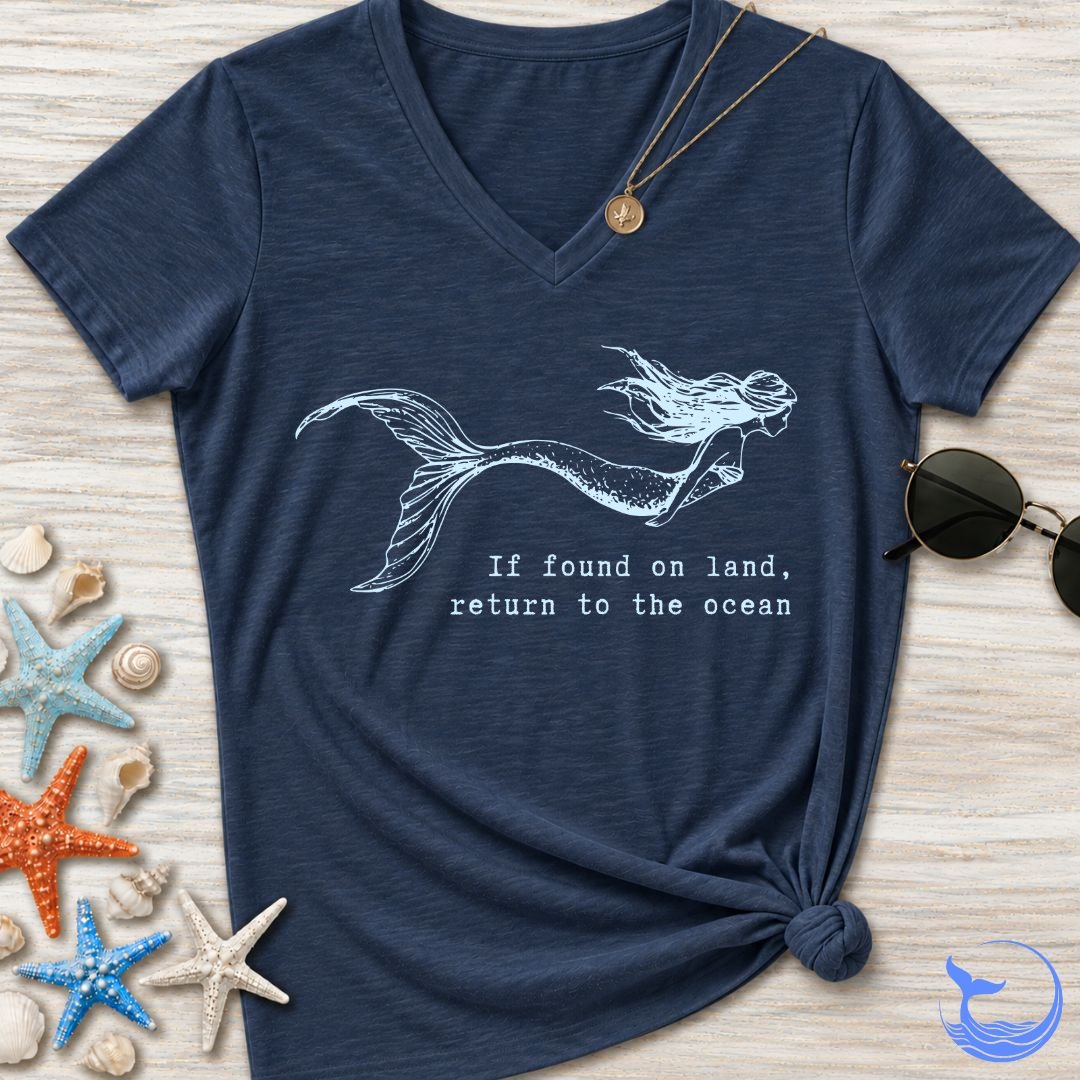 Return To Ocean, Mermaid Women's V-Neck T-Shirt
