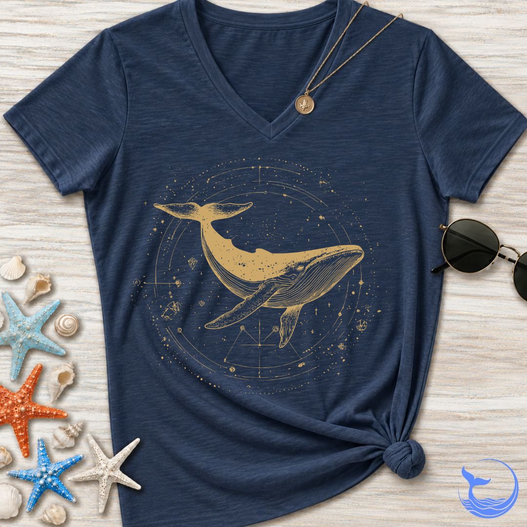 Cosmic Whale Women's V-Neck T-Shirt