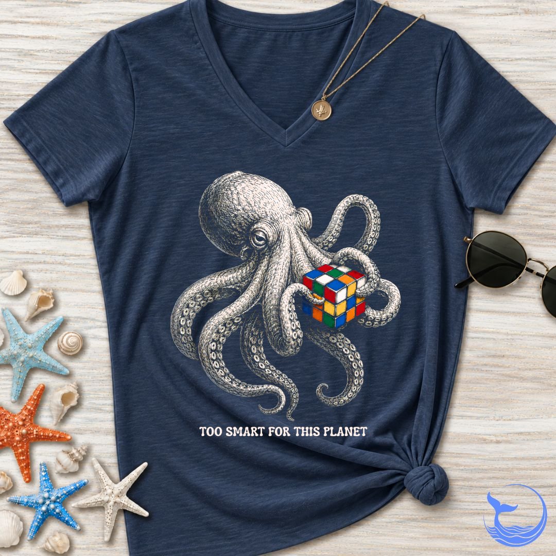 Smart Octopus Women's V-Neck T-Shirt