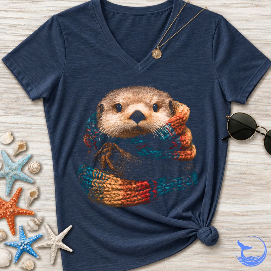 Winter Ready, Otter Women's V-Neck T-Shirt