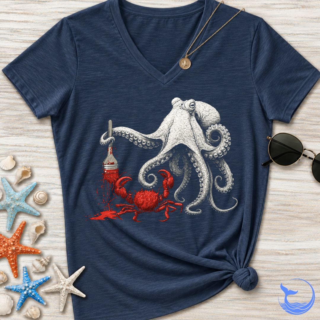 Off To Paint Stuff, Octopus Women's V-Neck T-Shirt