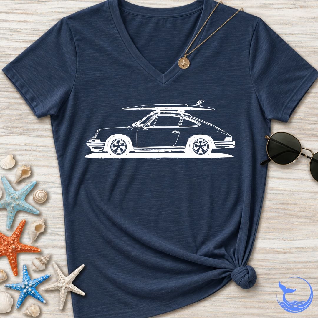Vintage Porsche Women's V-Neck T-Shirt