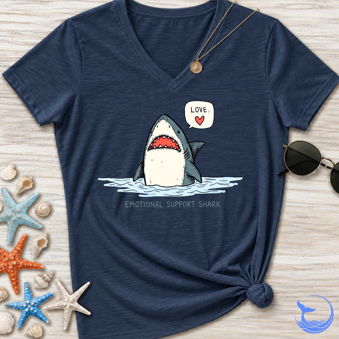 Emotional Support Shark Women's V-Neck T-Shirt