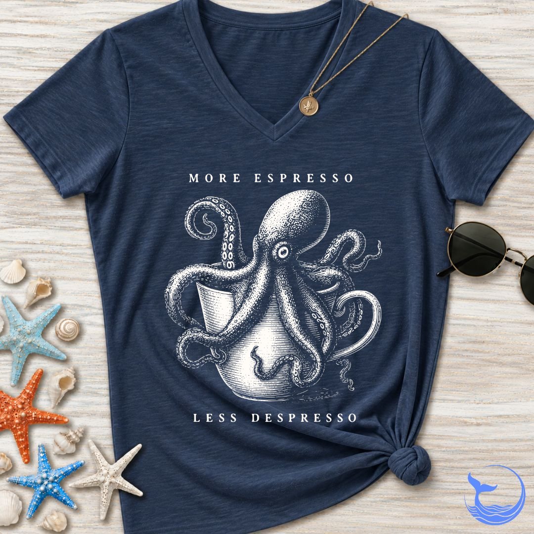 Espresso Octopus Women's V-Neck T-Shirt