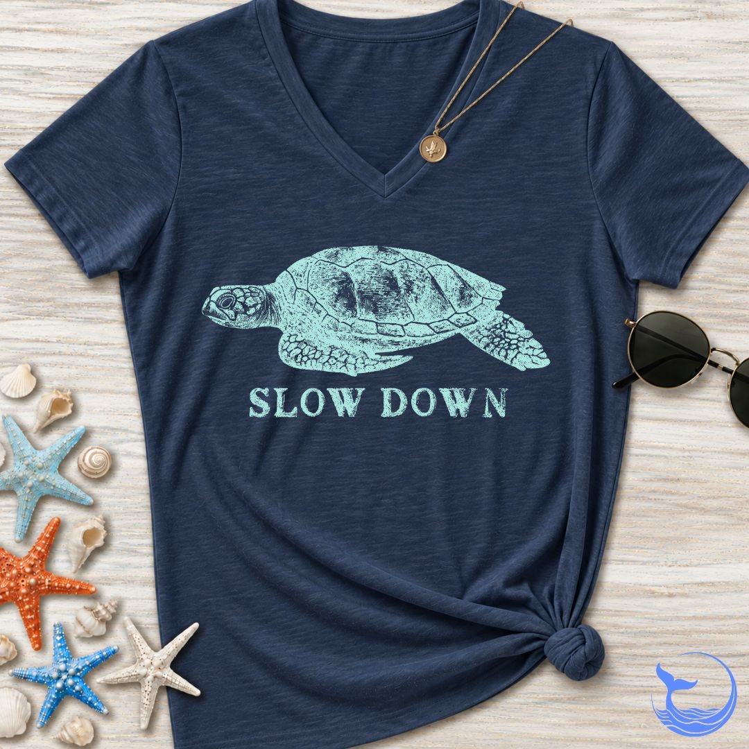 Slow Down Turtle Women's V-Neck T-Shirt