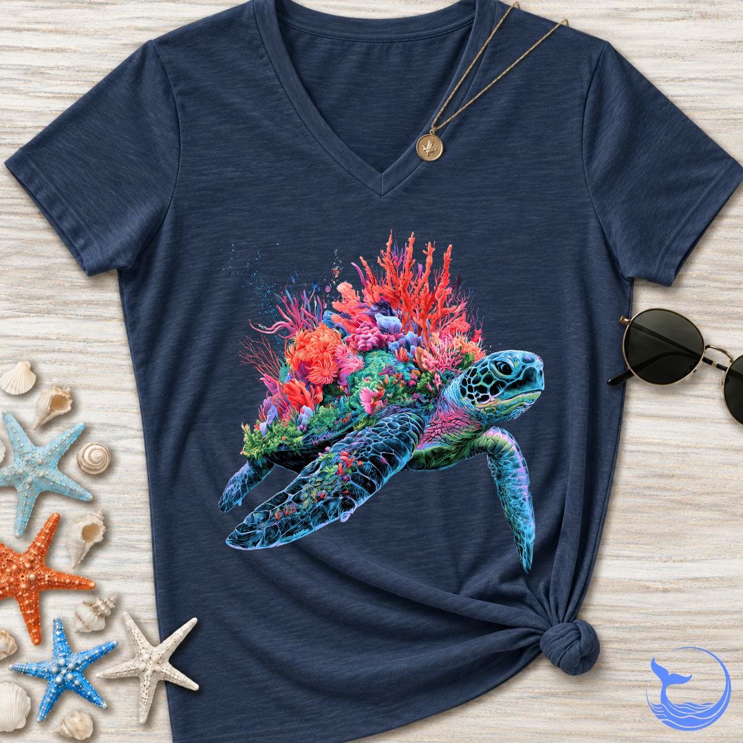Reef Turtle Women's V-Neck T-Shirt