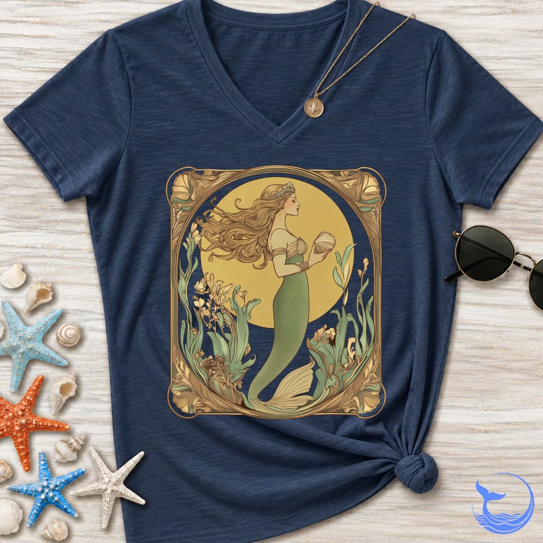 Golden Mermaid Women's V-Neck T-Shirt
