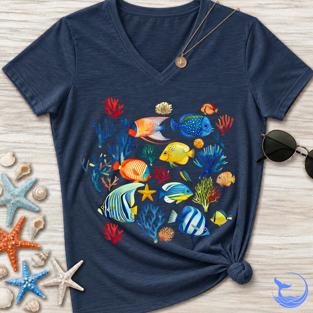 Colorful Fish Women's V-Neck T-Shirt