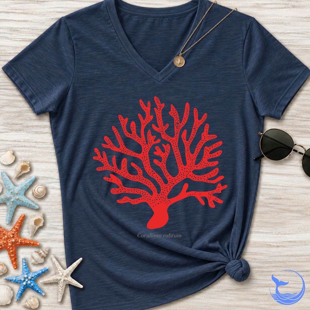 Red Coral Women's V-Neck T-Shirt