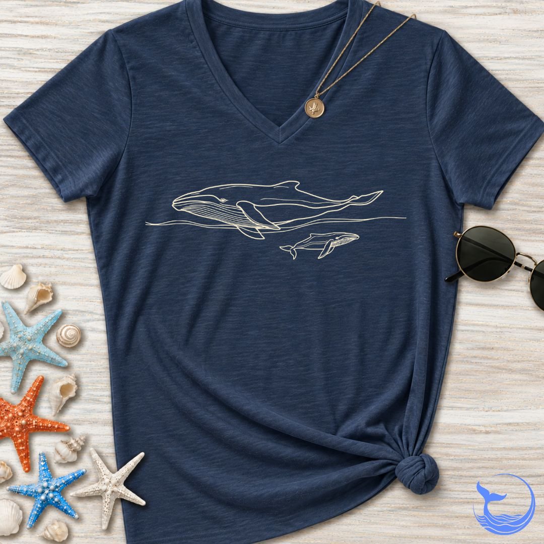 Humpback Whale Women's V-Neck T-Shirt