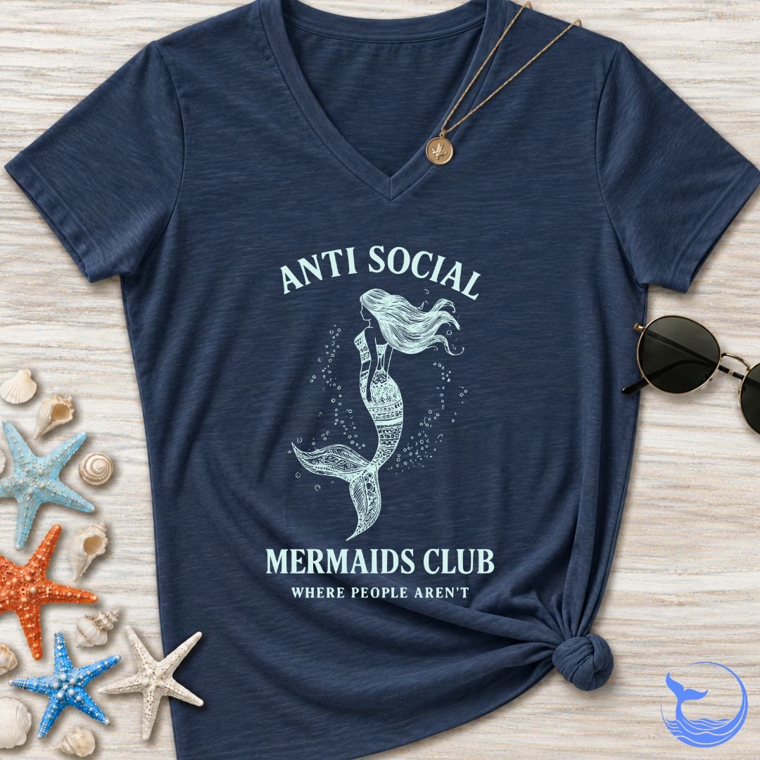 Anti Social Mermaids Club Women's V-Neck T-Shirt