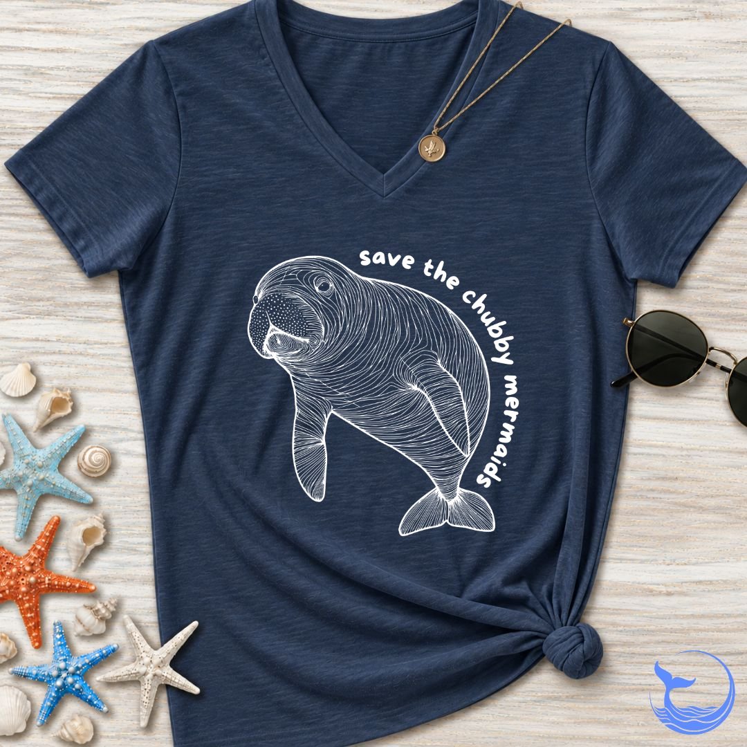 Chubby Mermaids Women's V-Neck T-Shirt