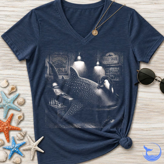 Whale Shark Tattoo Women's V-Neck T-Shirt