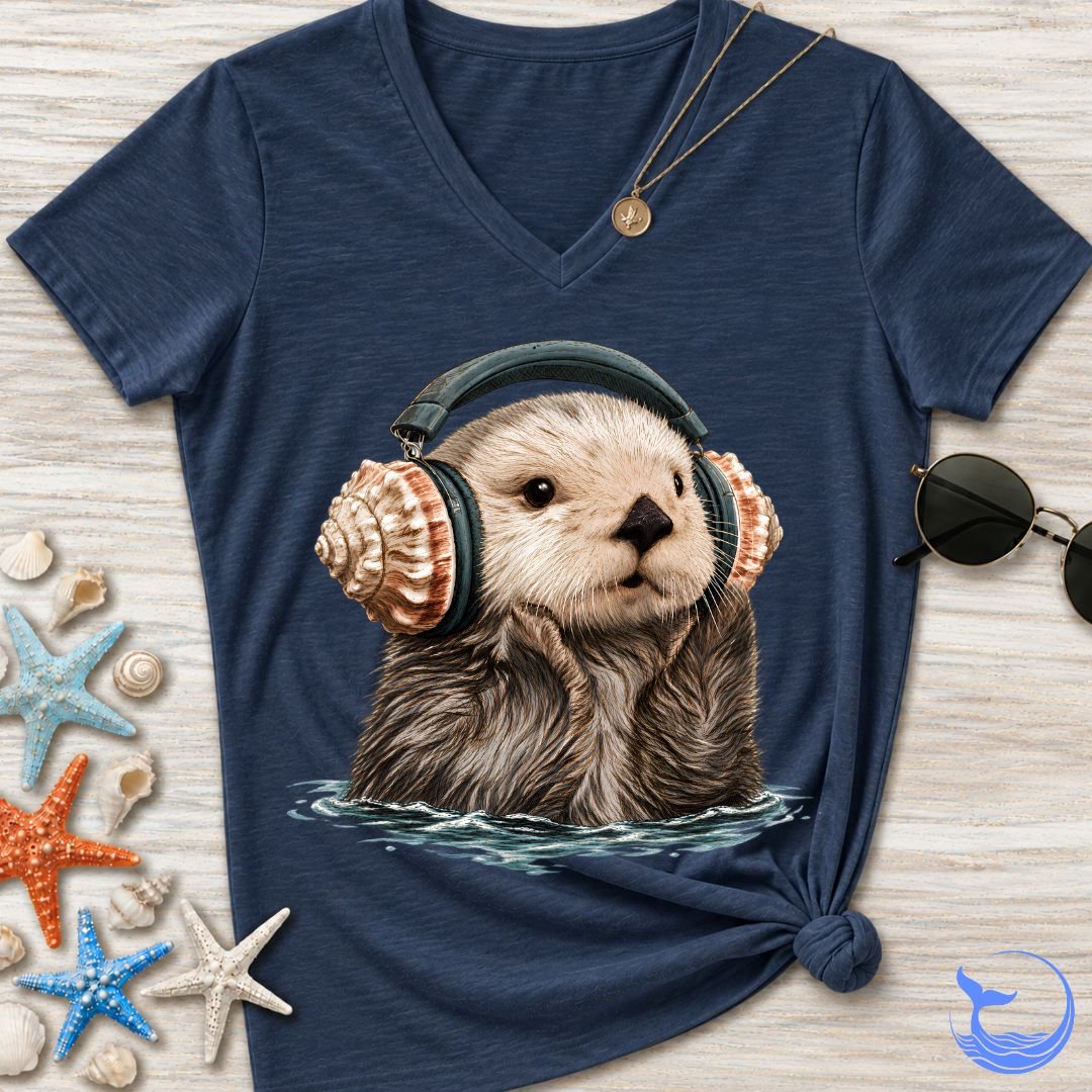 Music Otter Women's V-Neck T-Shirt