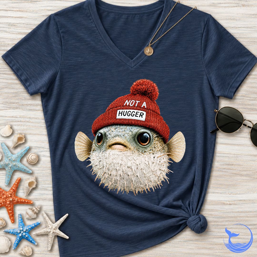 Hugger Pufferfish Women's V-Neck T-Shirt