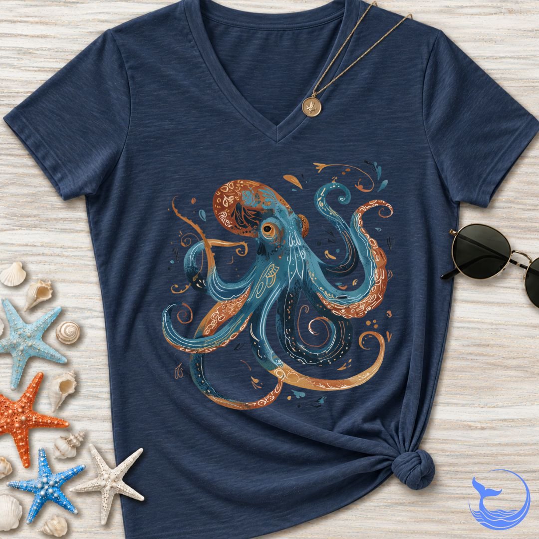 Boho Octopus Women's V-Neck T-Shirt
