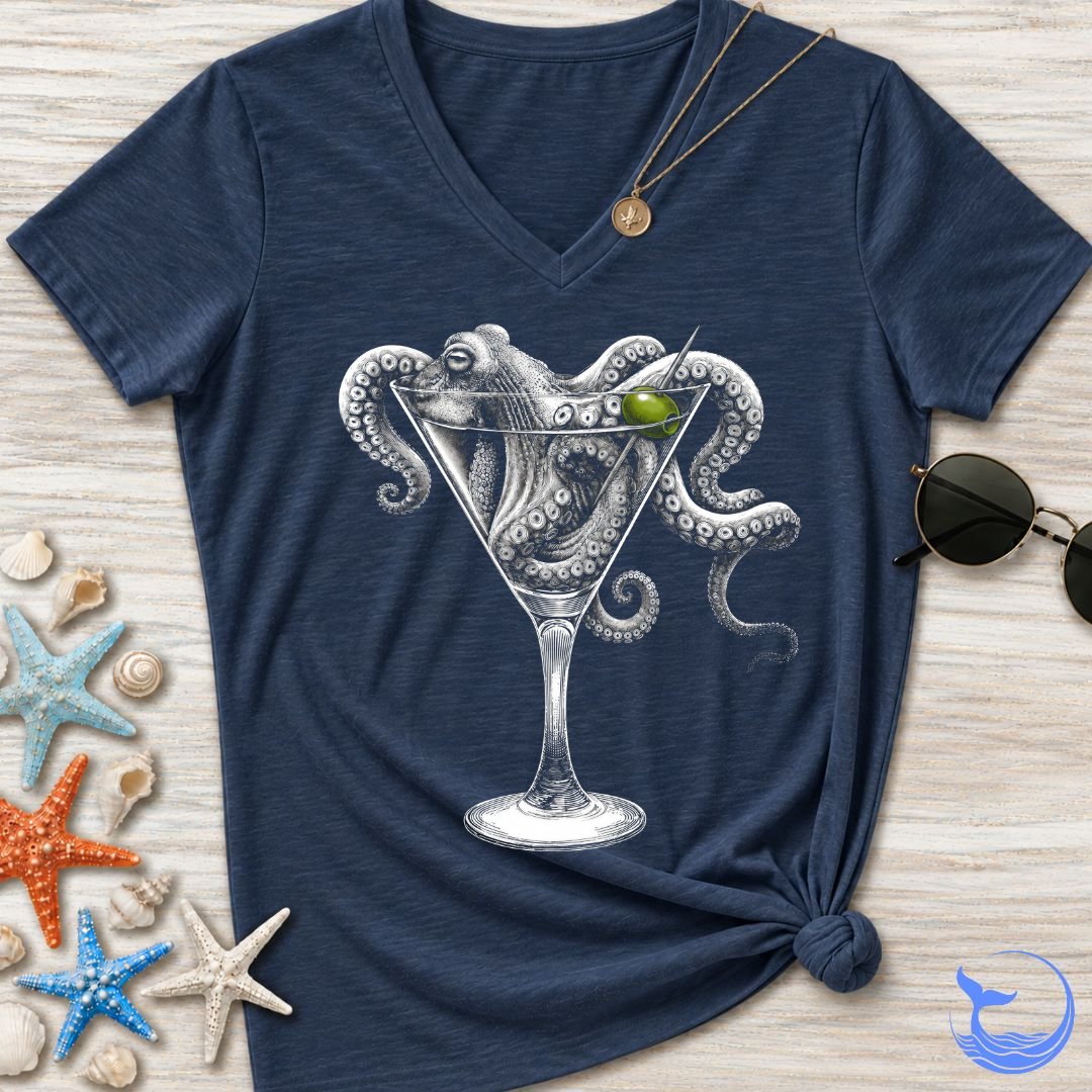 Octopus Martini Women's V-Neck T-Shirt