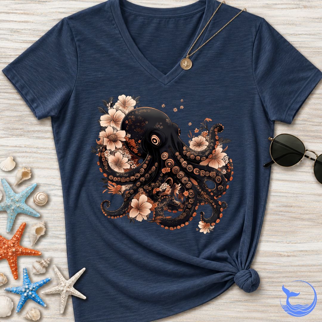 Japanese Octopus Women's V-Neck T-Shirt