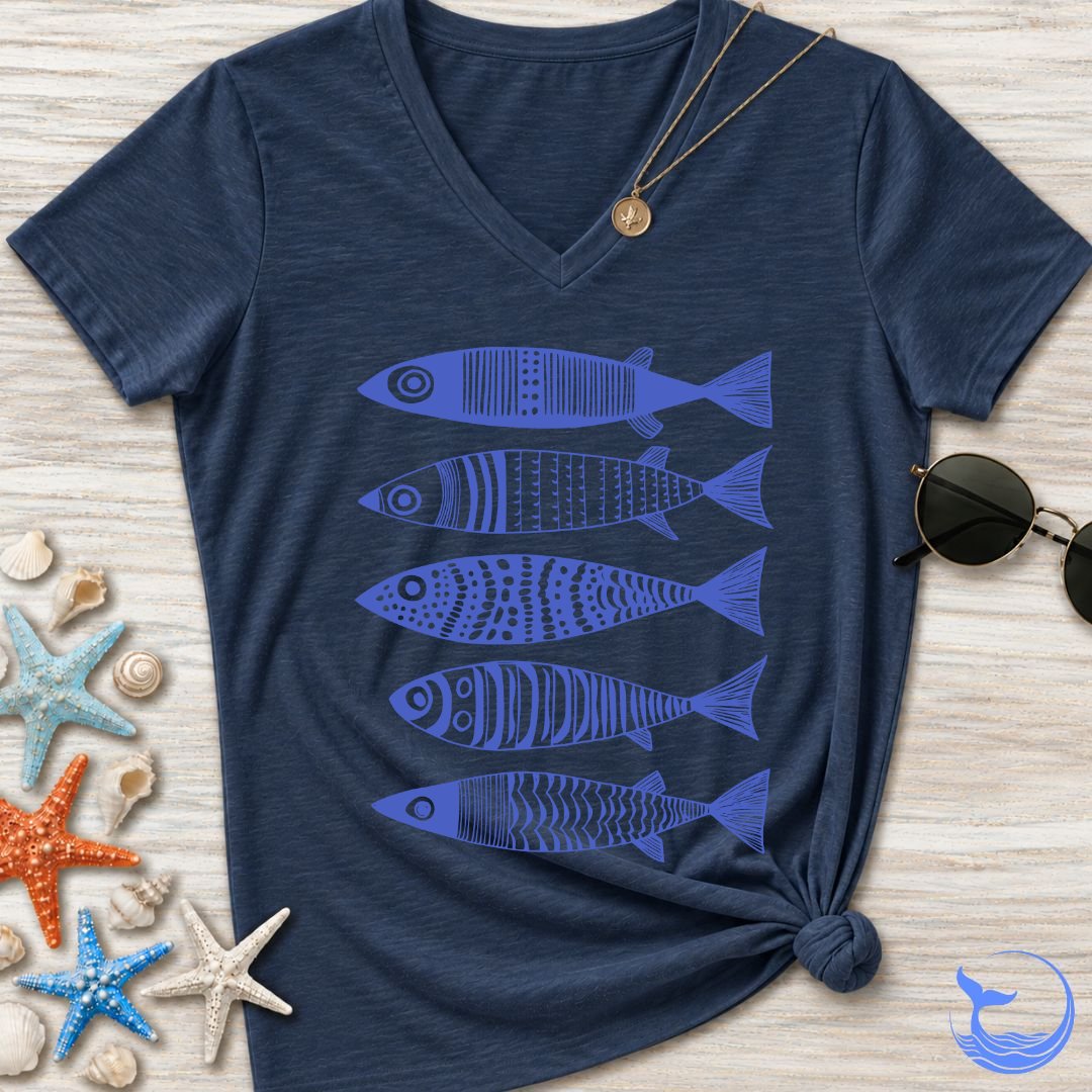 Blue Sardines Women's V-Neck T-Shirt