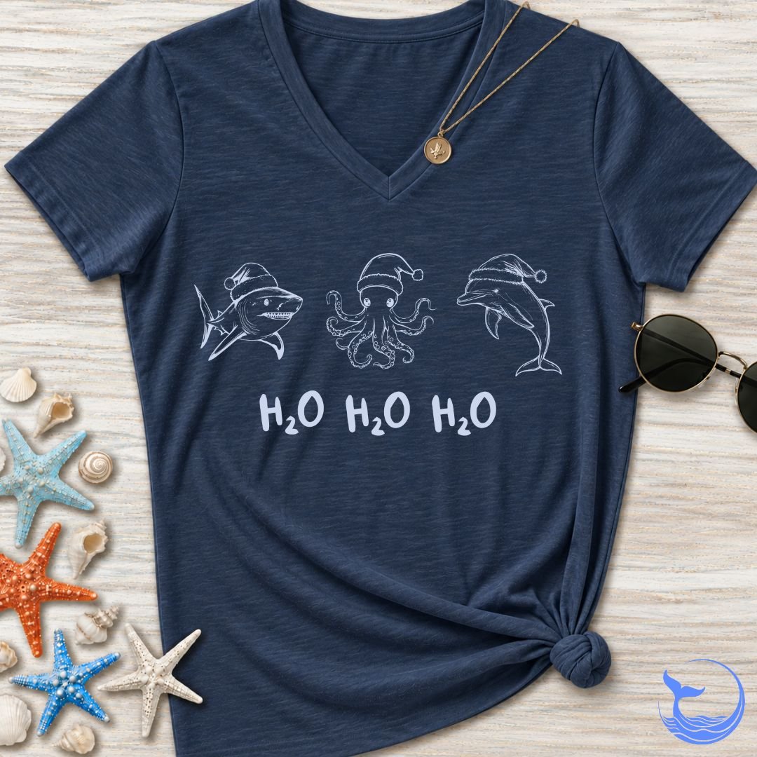 Marine Ho Ho Ho Women's V-Neck T-Shirt