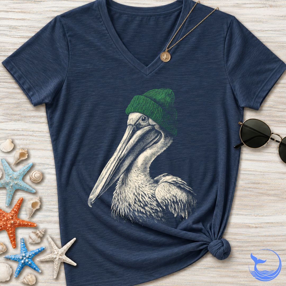 Winter Pelican Women's V-Neck T-Shirt