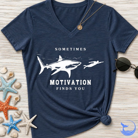 Motivation Finds You Women's V-Neck T-Shirt