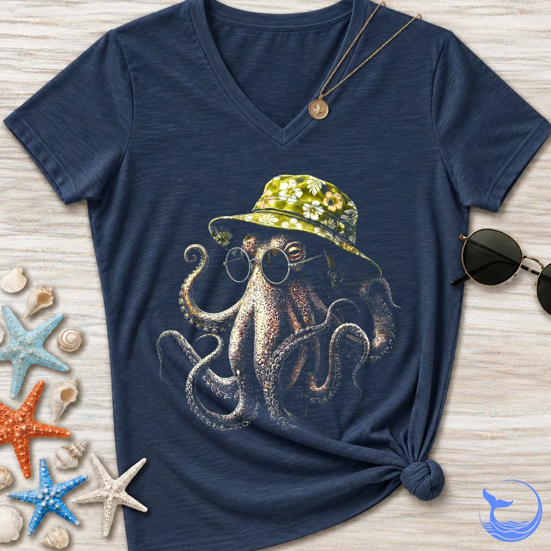 Summer Octopus Women's V-Neck T-Shirt