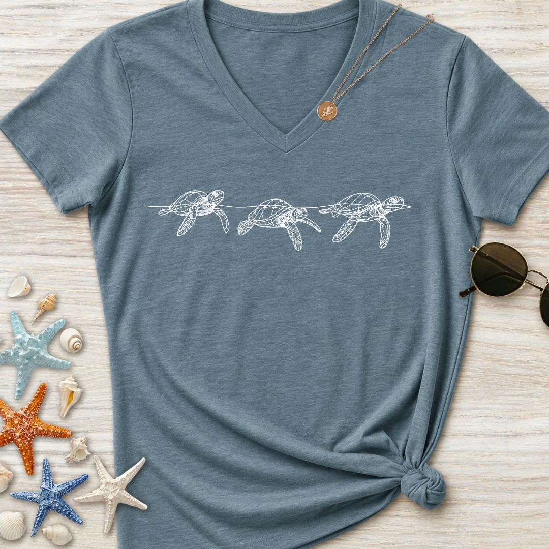 3 Turtles Women's V-Neck T-Shirt