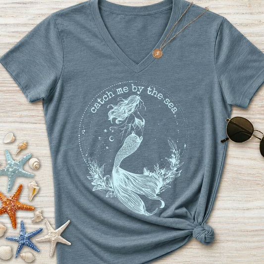 Catch Me By The Sea Women's V-Neck T-Shirt