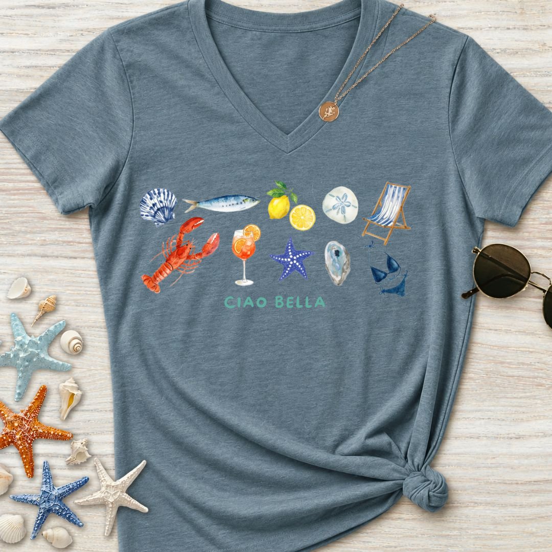 Italian Summer Women's V-Neck T-Shirt