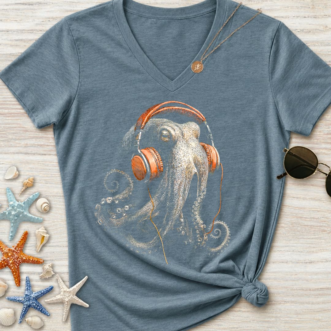 Groovy Octopus Women's V-Neck T-Shirt