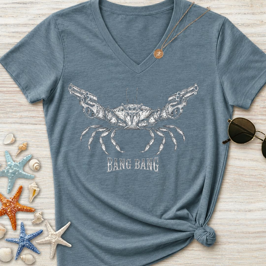 Bang Bang Crab Women's V-Neck T-Shirt
