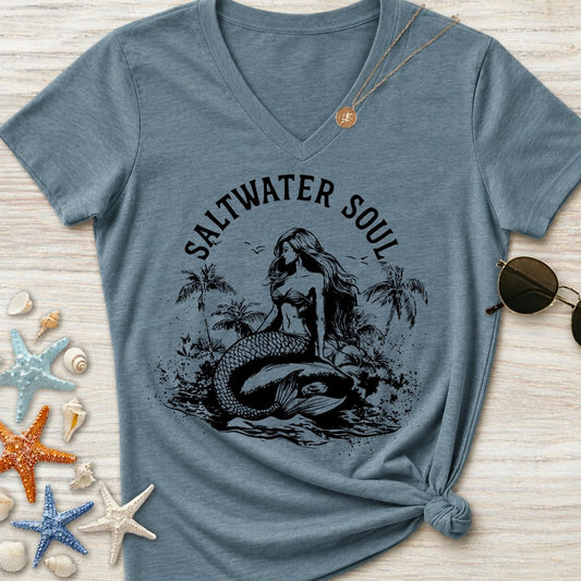 Saltwater Soul Mermaid Women's V-Neck T-Shirt