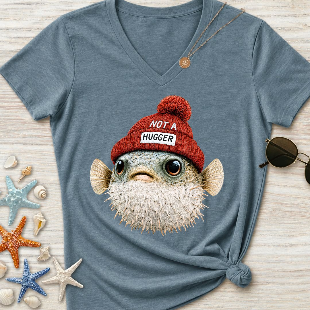 Hugger Pufferfish Women's V-Neck T-Shirt