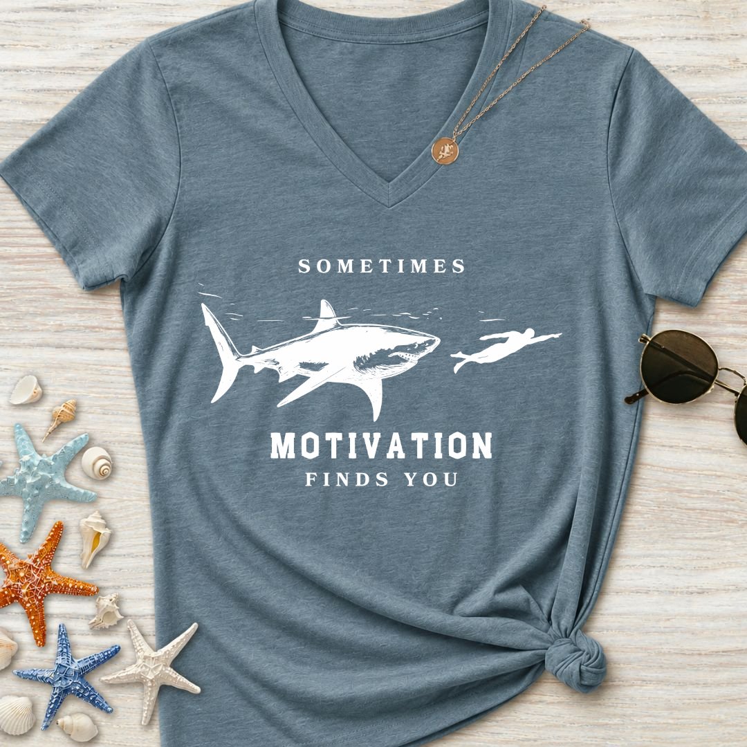 Motivation Finds You Women's V-Neck T-Shirt