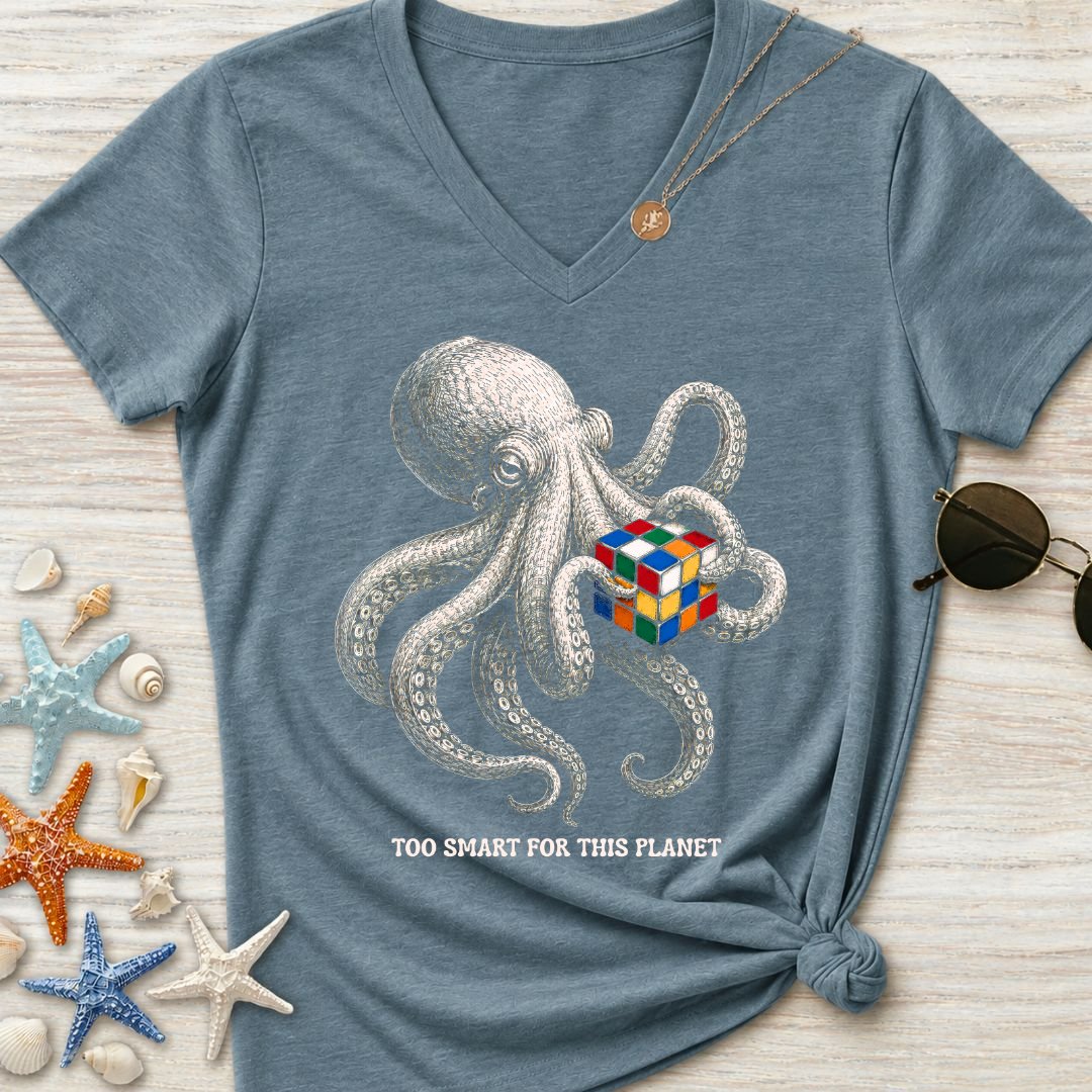 Smart Octopus Women's V-Neck T-Shirt