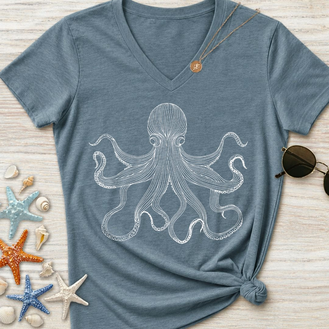Octopus Women's V-Neck T-Shirt