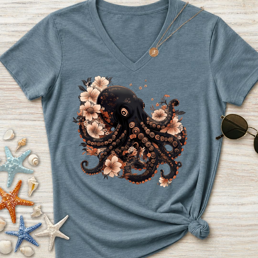 Japanese Octopus Women's V-Neck T-Shirt