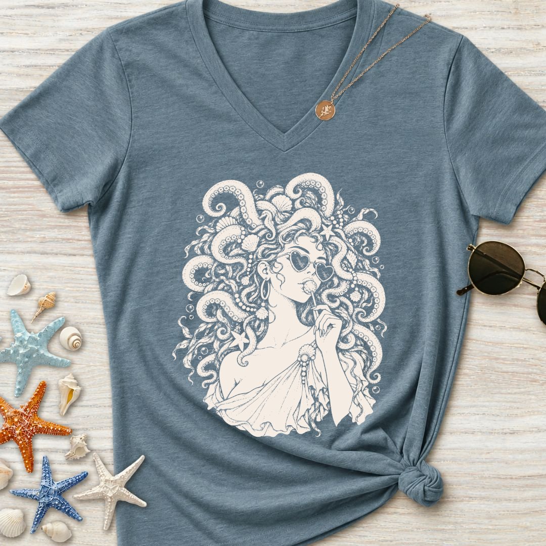 Ocean Medusa Women's V-Neck T-Shirt