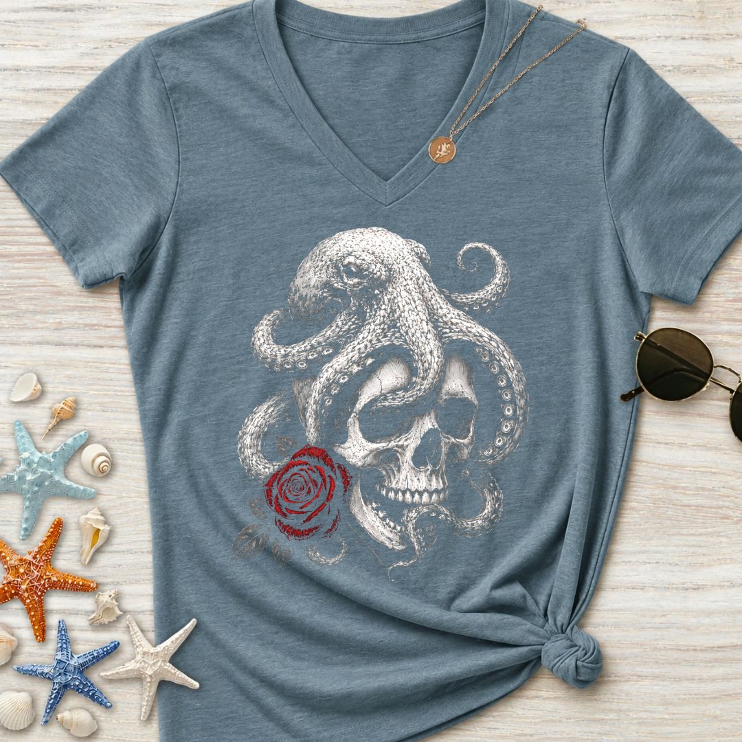 The Last Rose, Octopus Women's V-Neck T-Shirt