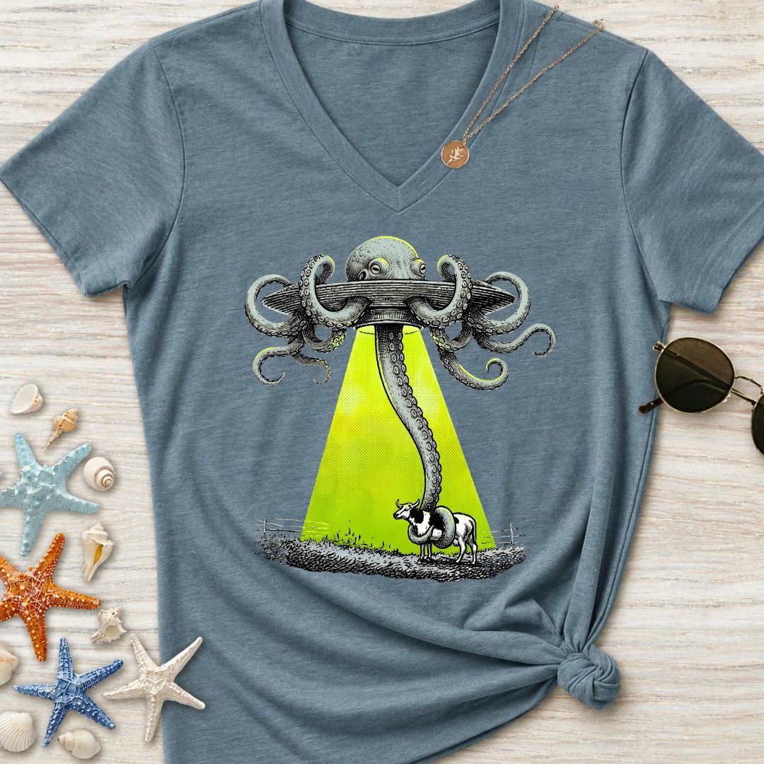 Alien Octopus Women's V-Neck T-Shirt