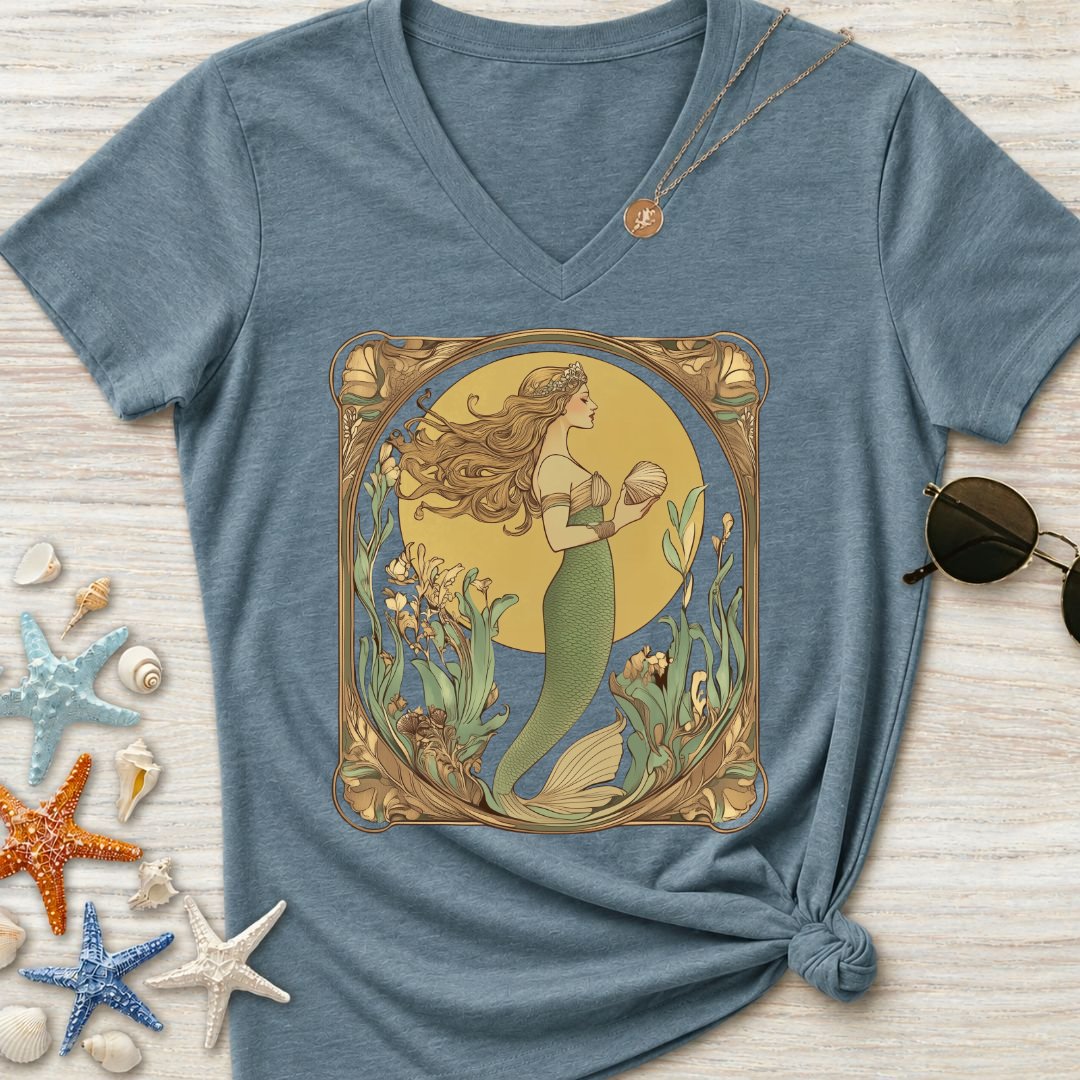 Golden Mermaid Women's V-Neck T-Shirt